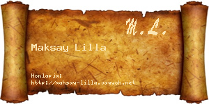 Maksay Lilla névjegykártya