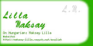 lilla maksay business card